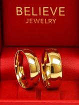 Par De Aliança Tradicional Casamento banhada a Ouro 18k 6mm 14 ao 33 Par De Aliança Tradicional Casamento banhada a Ouro 18k 6mm 14 ao 33