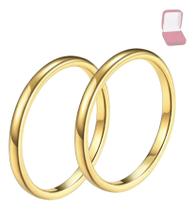 Par De Alianças 2mm Ouro 18k Casamento Noivado Tungstênio