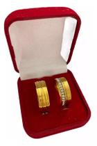 Par De Alianças 8mm + Caixa de Veludo - Banhado a ouro 18k