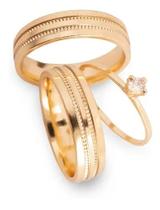 Par De Alianças Banhada Ouro 18k 5mm Com Dois Frisos