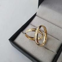 Par de Alianças Banhadas a Ouro 18k 4mm