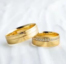 Par De Alianças Casamento Ouro 10k 6mm Par De Alianças Casamento Ouro 10k 6mm