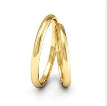 Par De Alianças Casamento Ouro 416k 3mm Abaulada-Garantia Eterna!!! - VNS