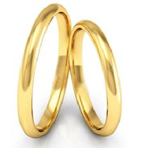 Par De Alianças Casamento Ouro 416k 3mm Abaulada-Garantia Eterna!!!