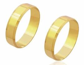 Par de Alianças de Casamento Cronos Ouro 18k com 8mm Semi Anatomicas