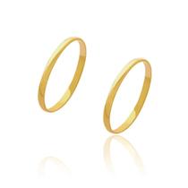 Par de Alianças de Casamento Diana Ouro Abaulada Lisa 1,5mm 1,2g