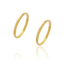 Par de Alianças de Casamento Diana Ouro Abaulada Lisa 1,8mm 1,5g