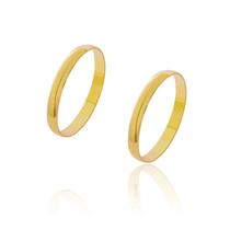 Par de Alianças de Casamento Diana Ouro Abaulada Lisa 2,5mm 2,8g