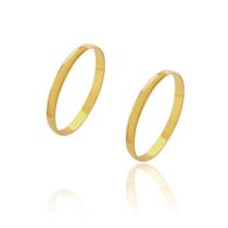 Par de Alianças de Casamento Diana Ouro Abaulada Lisa 2mm 1,5g