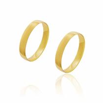 Par de Alianças de Casamento Diana Ouro Abaulada Lisa 3,5mm 2.5g