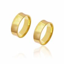Par de Alianças de Casamento Diana Ouro Cônica 7mm 12g