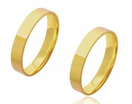 Par de Alianças de Casamento Diana Ouro Lisa Reta 2mm 3g