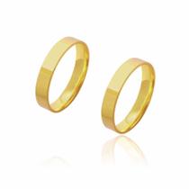 Par de Alianças de Casamento Diana Ouro Lisa Reta 3mm 2g