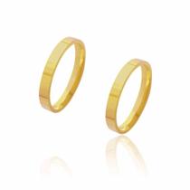 Par de Alianças de Casamento Diana Ouro Reta Lisa 4mm 5g