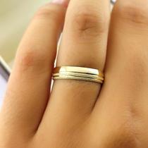 Par de Alianças de Casamento Eternize em Ouro 18K Abaulada 4mm