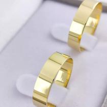 Par de Alianças de Casamento Tradicional Ouro 18K 5mm 6g retas Par de Alianças de Casamento Tradicional Ouro 18K 5mm 6g retas