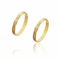 Par de Alianças de Casamento Zeus Ouro Centro Pontuada 2,8mm 2,3g