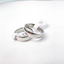Par de alianças de namoro 6mm anel de compromisso prata em aço inoxidável