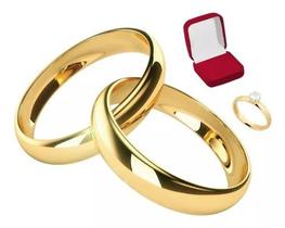 Par de Alianças de Namoro + Anel Solitario - Bem casados Alianças