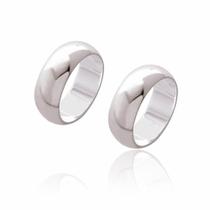 Par de Alianças de Namoro Miro Prata Abaulada e Polida 7,5mm 12 g Par de Alianças de Namoro Miro Prata Abaulada e Polida 7,5mm 12 g