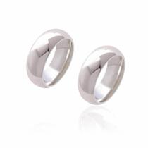 Par de Alianças de Namoro Miro Prata Abaulada Polida 8mm 12g Par de Alianças de Namoro Miro Prata Abaulada Polida 8mm 12g