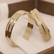 Par de Alianças de Ouro 18k 4mm 4 gramas Maciças