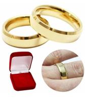 Par de Alianças de Ouro 18k 6mm 12 gramas Chanfradas Par de Alianças de Ouro 18k 6mm 12 gramas Chanfradas