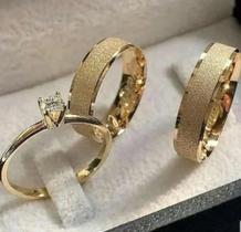 Par de Alianças de Ouro 18k 6mm 8 gramas