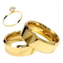 Par de Alianças de Ouro 18k 8mm 30 gramas Par de Alianças de Ouro 18k 8mm 30 gramas
