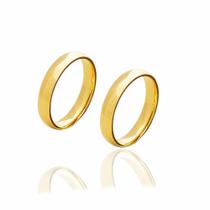 Par de Alianças de Ouro 18k colecao Diana com 4 mm e 4 g