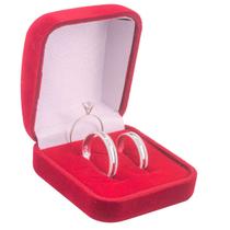 Par De Alianças De Prata 950 Compromisso Namoro + Solitário Par De Alianças De Prata 950 Compromisso Namoro + Solitário