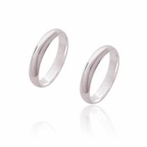 Par de Alianças de Prata anatomicas Polidas com 4mm e 8g o par Par de Alianças de Prata anatomicas Polidas com 4mm e 8g o par
