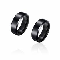 Par de Alianças de Prata com Banho em Rodio Negro 4 mm 10g Par de Alianças de Prata com Banho em Rodio Negro 4 mm 10g