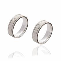 Par de alianças de Prata modelo Roma com 10g e 6 mm