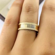 Par de Aliancas em Ouro 18K colecao Eternize 6mm, 8g frisada