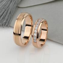 Par de Alianças em Ouro/Rose 18k