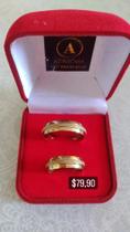 Par de alianças folheadas a ouro18k