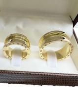 Par de Alianças Grossas com Bordas Ouro 18k Estilo Premium
