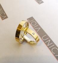 Par de Alianças Lumini encapadas em Ouro 18k com 4mm de largura