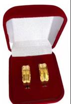 Par De Alianças Luxo 8Mm Compromisso - Banhado A Ouro 18K