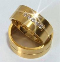 Par de alianças Moedas Antigas e Zirconias Par de alianças Moedas Antigas e Zirconias