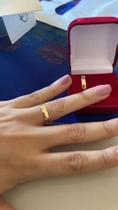 Par de alianças ouro 14k 4mm tradicionais Casamento noivado