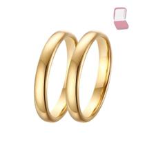 Par de Alianças Ouro 18K 3mm Design Fino Clássico Casamento Par de Alianças Ouro 18K 3mm Design Fino Clássico Casamento