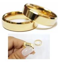 Par de alianças Ouro 18k 5mm 8 Gramas Califórnia Chanfrada