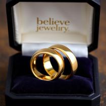 Par de alianças ouro 18k 6mm Revestidas - believe jewelry