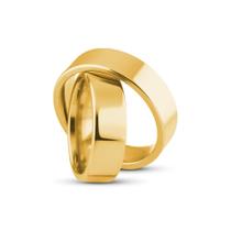 Par De Alianças Ouro 18k Banhada Casamento Tungstênio 6mm Reta