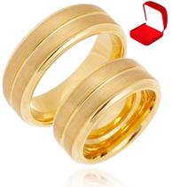 Par De Alianças Ouro 18k Banhada Tradicional Tungstênio 8mm Casamento Noivado Bodas Resistente Fosca Abauladas Par De Alianças Ouro 18k Banhada Tradicional Tungstênio 8mm Casamento Noivado Bodas Resistente Fosca Abauladas