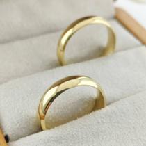 Par de Alianças Ouro 18K de Casamento Tradicional Sheju 5mm Abaulada