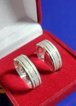 Par de Alianças Prata namoro Compromisso 6mm Par de Alianças Prata namoro Compromisso 6mm