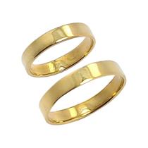 Par de Alianças Tradicionais Retangular 18k 750 WG Par de Alianças Tradicionais Retangular 18k 750 WG